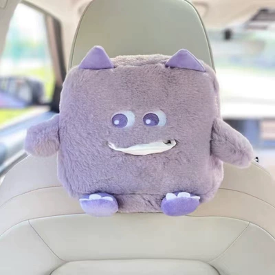 Car tissue box/set | Car Interior Decoration Hanging Creative - purple-hair-strange-tissue-box