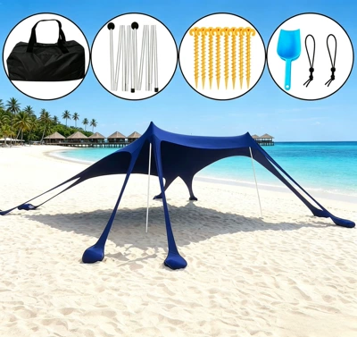 Avtomobil yan çətirləri | TEMU Amazon Cross-Border Exclusive - 8-foot-navy-blue-with-2-aluminum-poles-300300200cm-lycra-canopy-tent