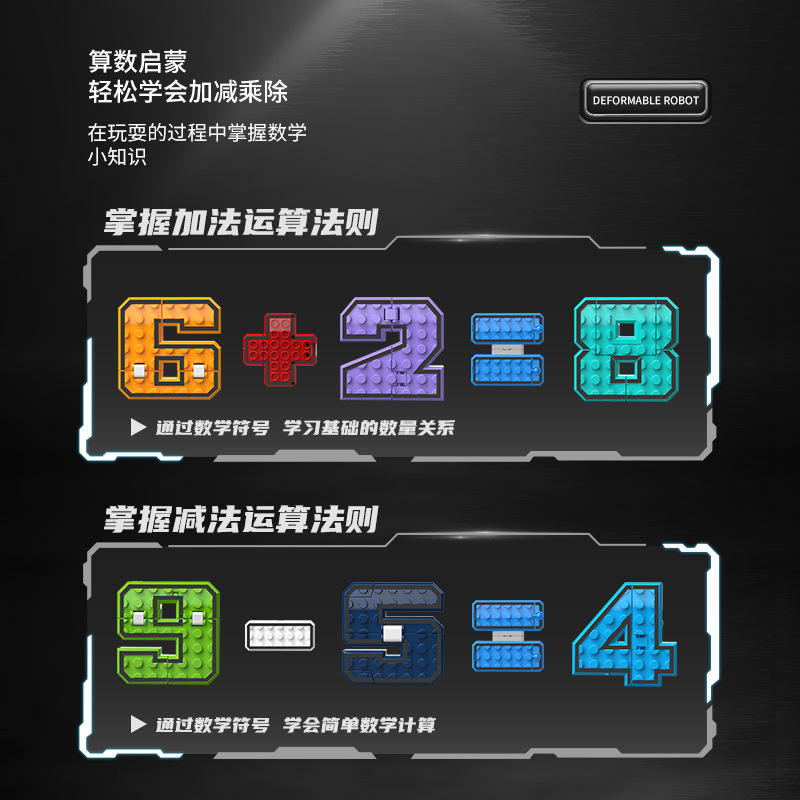 Digital deformación carta niños niño diamante robot coche carta bloques de construcción niño modelo de juguete educativo