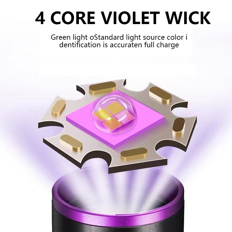 Nuevo transfronterizo de alta potencia UV365 espejo negro luz púrpura detección de mascotas verificación de billetes anti-falsificación luz ultravioleta de alta potencia