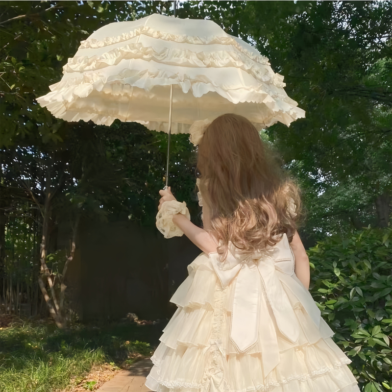 Japanese Gothic Style Lolita Umbrella, Original Design, Girly Princess Umbrella, Lace Birdcage Umbrella