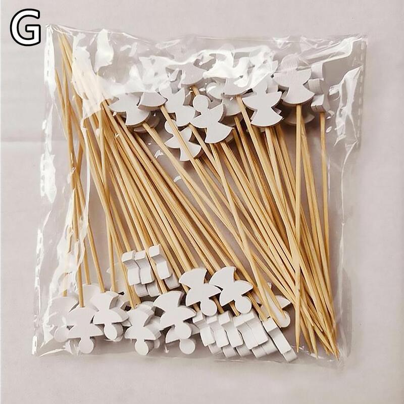 50pcs圣诞水果签一次性竹签雪花圣诞树麋鹿圣诞老人雪人|undefined