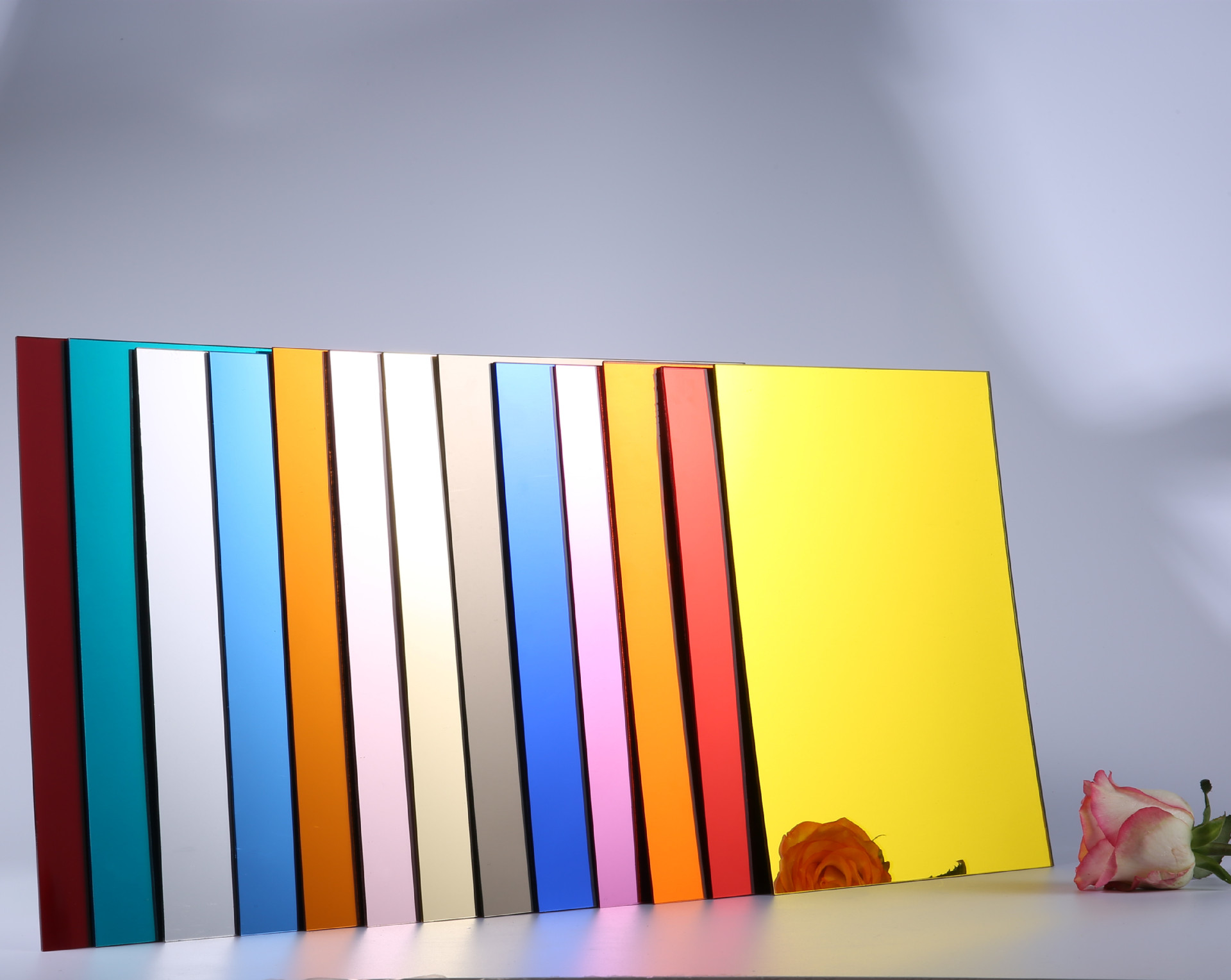 厂家直供 防刮花金色银色玫瑰金镜有机亚克力镜面板 塑料镜片