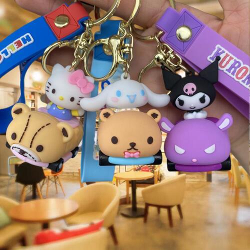 New Sanrio drag car keychain Minso Kuromi cute bag pendant car key chain wholesale