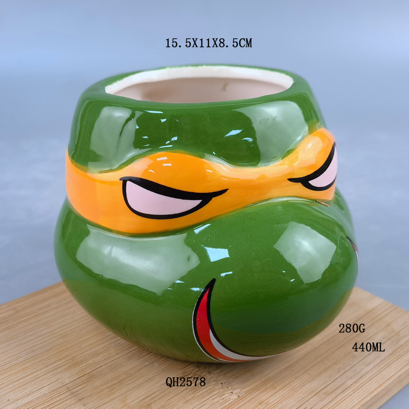 Taza de Cerámica con Forma de Tortuga para Café y Oficina