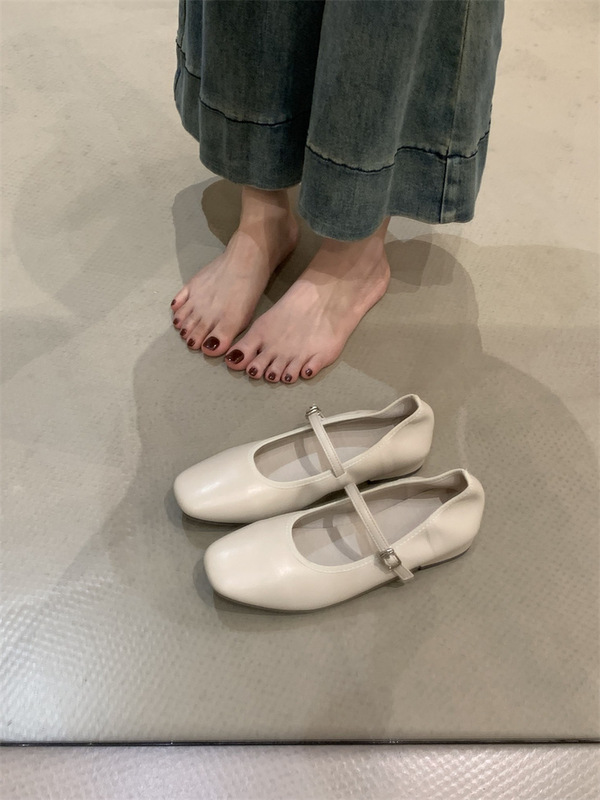 晚风复古平底玛丽珍单鞋女2025新款秋季法式配裙子温柔软底芭蕾鞋|undefined