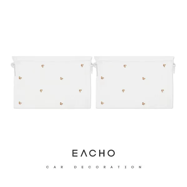 [Best -selling model] A pair of white brown bears sunshade curtains