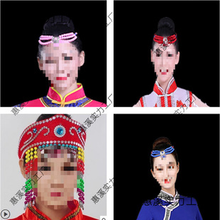 Mongolian Dance Performance Headwear Minority Costume Accessories Inner Mongolia Xizang Dance Performance Hat New