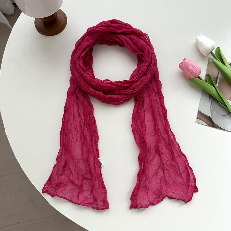 Bufandas damas plegadas nuevas bufandas de seda plegadas de color caramelo simple buena para el pañuelo de Bali