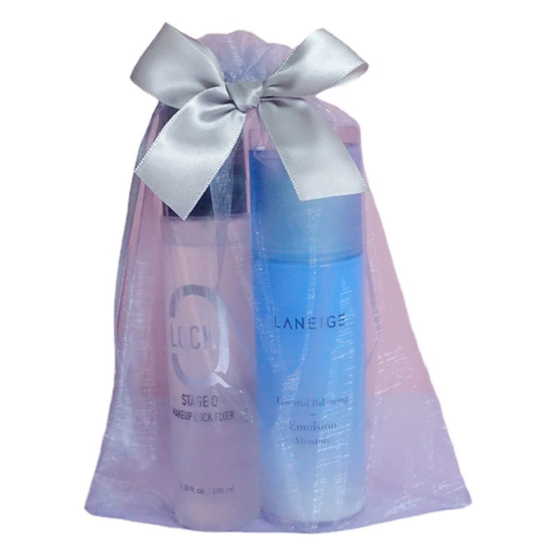 В наличии серебристо-серый бантом прозрачная Сетчатая Сумка Простой шнурок упаковочная сумка для хранения органзы Подарочная сумка