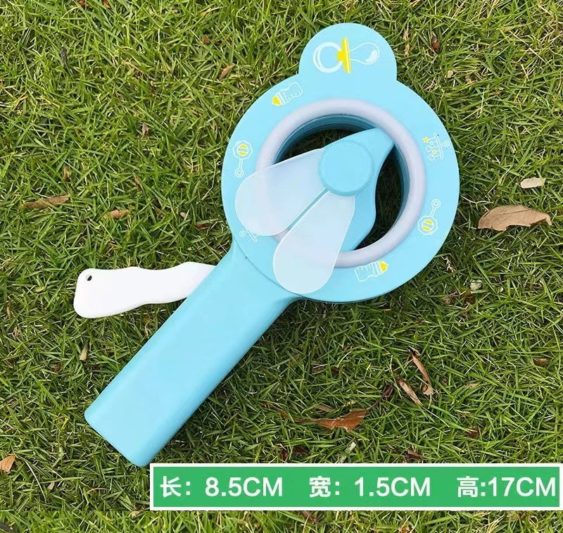 Portable hand-operated fan summer cartoon style hand-cranked fan can be held mini fan street stall supply