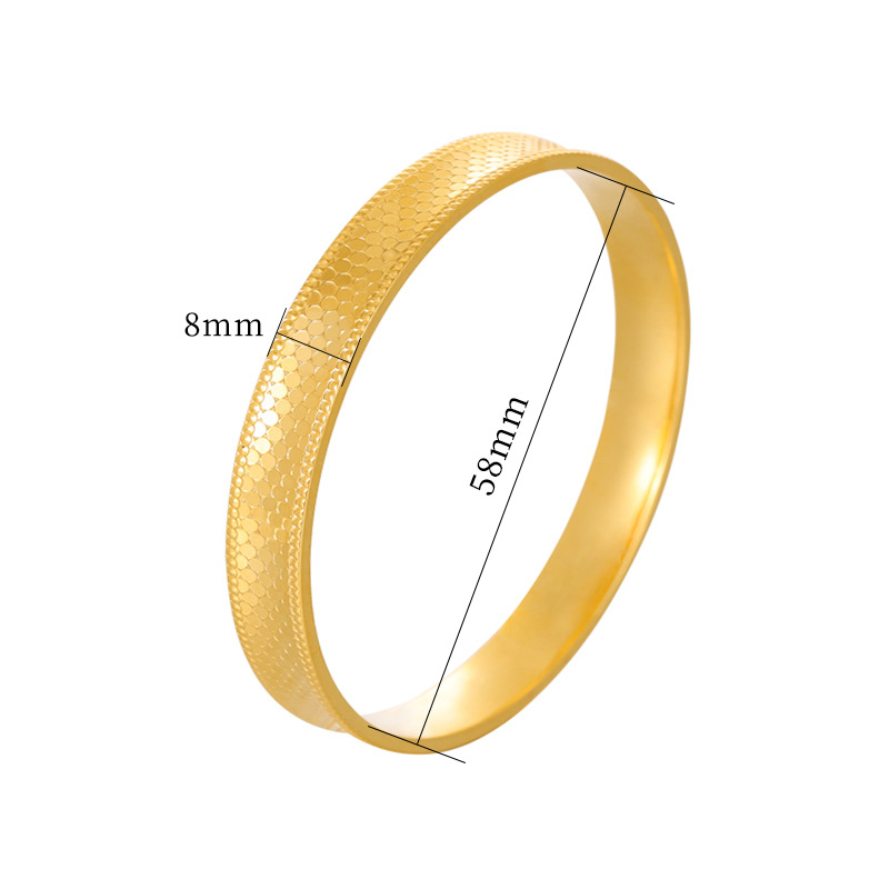 Pulsera de oro de arena brillante dragón de oro escala Polka Dot patrón hombres y mujeres multi-especificación estilo antiguo patrimonio artesanía pulsera de estilo nacional fábrica al por mayor