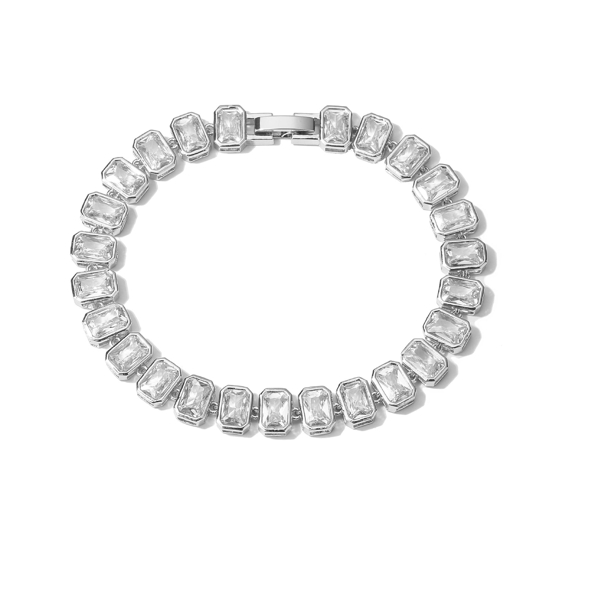 8g Weight Zircon Inlay Material Bracelets, Earrings, Necklace Classification Jewelry Set Quantity Daily Occasion Copper Material Geometric Pattern Women'S Gender Plating Design Fashion Style Fashion Geometric Copper Zircon Bracelets Earrings Necklace In Bulk 4