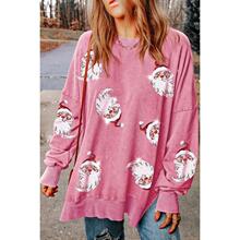 Y 14217 Glitter Christmas Loose Sweatshirt ��Ƭ���� ����