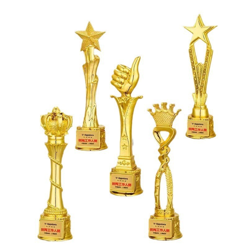 Nuevo trofeo de resina creativa excelente empleado danza trofeo de movilización larga trofeo conmemorativo mayorista
