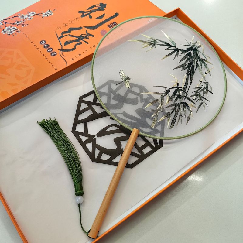 両面刺繍団扇古風扇子円扇刺繍扇子両面刺繍団扇蘇刺繍団扇漢服舞踏扇|undefined