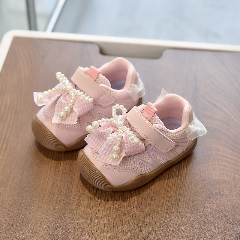 2026 primavera bebé bebé bebé zapatos de niño pequeño bolso suave cabeza antipatada arco princesa zapatos zapatos de niñas