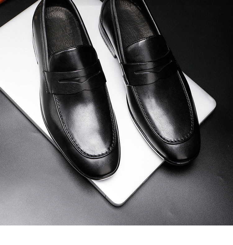 Zakelijke herenschoenen leren instappers loafers met franjes_voghion.com