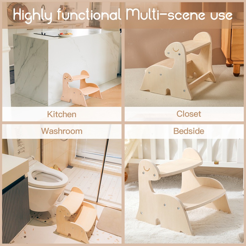 Silla de escalada de madera para niños transfronterizos, silla para bebé, dinosaurio, bebé, ir a la cama, lavar, taburete de escalada, silla de escalada para niños image 5
