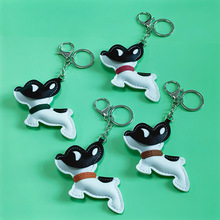 跨境新款法斗小狗挂件可爱皮质法斗狗钥匙扣小挂件迷你小狗包挂pu