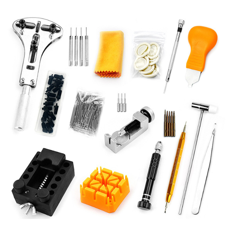 Kit de herramientas de mantenimiento de relojes de comercio exterior, conjunto de herramientas de reloj, tabla de reparación de 155 piezas, conjunto de desmontaje y cambio de batería image 4