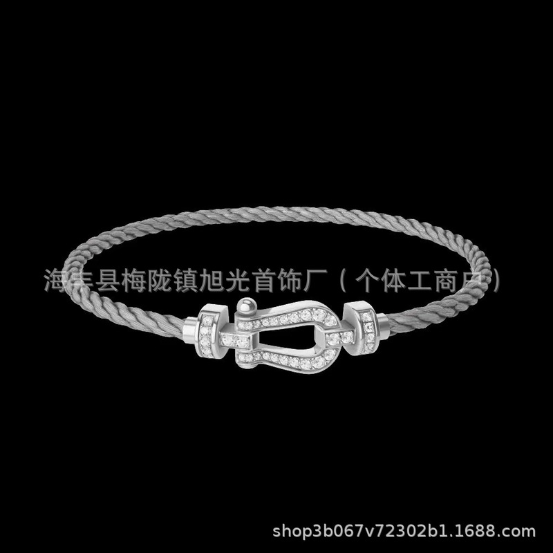 フレッド ファッショナブルでユニークな馬蹄バックル ダイヤモンド ブレスレット 合金 18K ローズゴールド ブレスレット 男性と女性のカップル用|undefined