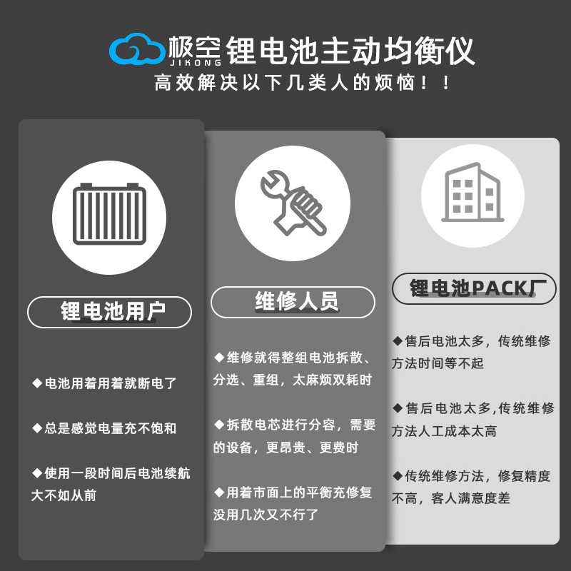 极空 3 string 8 skewers, 16 string 24 string of lithium titanate and lithium three -yuan lithium 1A active balancer energy transfer balancing board