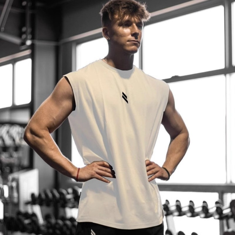 Ice Silk Summer Fitness Muscle Sports Vest Men's Breathable Training Sleeveless T-shirt Quick-drying Clothes Waistcoat Base-layer Shirt
