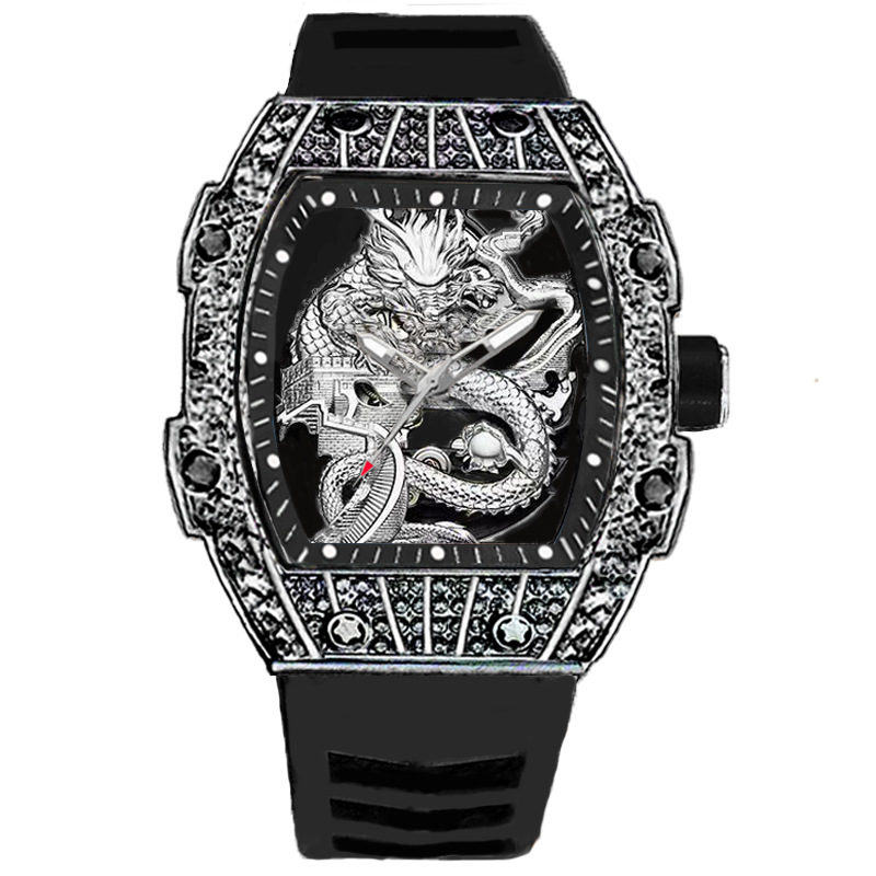 Zido Brand Casual Fashion Classy Cut Out Fully Automatic Quartz Luminous Waterproof Barrel Shaped Men's Watch Great Wall