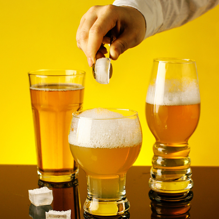 Creativa taza de cerveza elaborada hogar vidrio transparente gran capacidad taza de Cerveza Estilo INS de alta apariencia gran vientre taza de cerveza