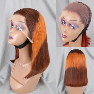 Bone Straight Lace Frontal Wig Short Bob 4/350/4 Human Hair