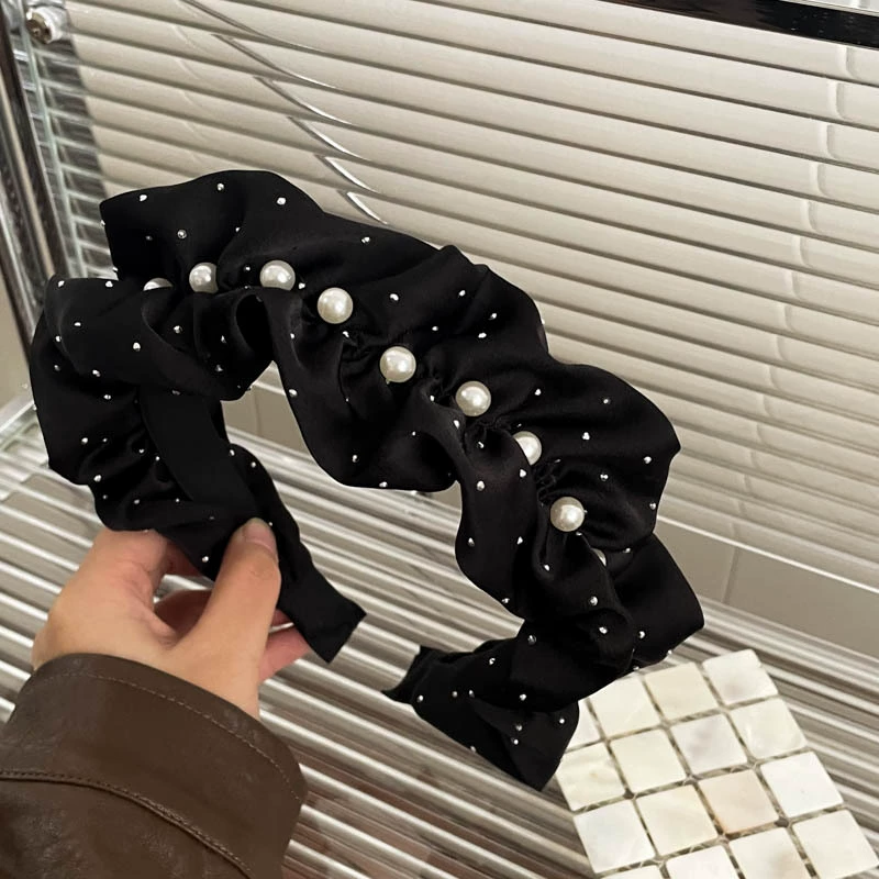 Ободок (стиль Chanel) — черная лента и широкий палитра цветов, элегантный корейский дизайн