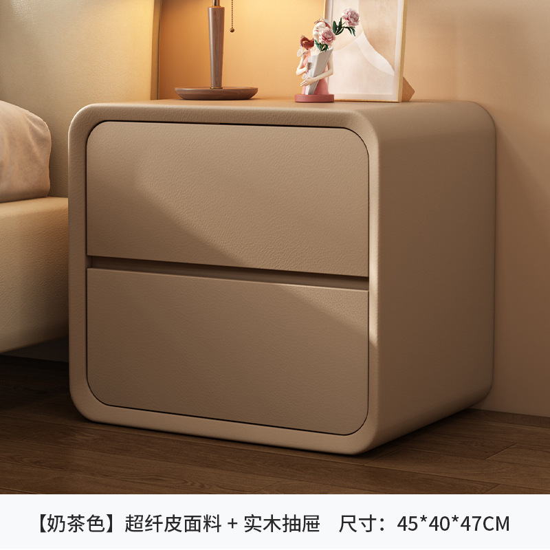 Mesita de noche dormitorio multifuncional luz lujo madera maciza cajón creativo mesita de noche estilo crema almacenamiento pequeño gabinete