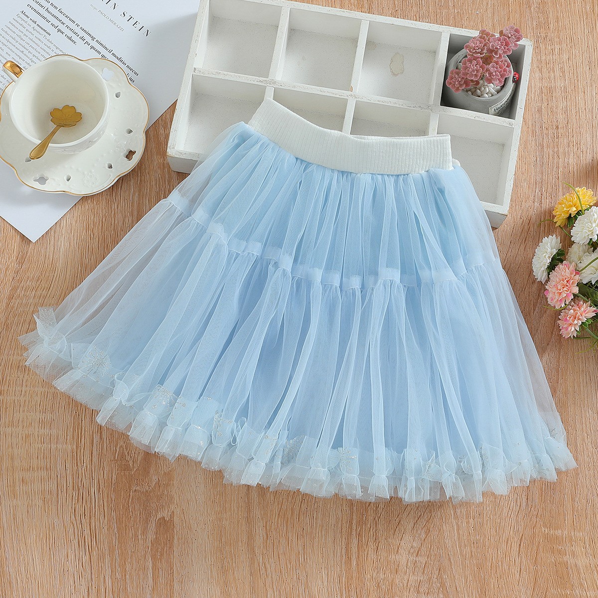 Falda de tutú para niñas de primavera y verano falda de pastel suave para bebés falda de malla falda de princesa pettiskirt Falda corta a juego