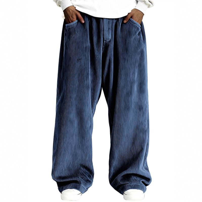 2026 Cross-Border European and American Independent Station Autumn and Winter New Men's Casual Solid Color Loose Corduroy Pocket Sports Pants 2026 Cross-Border European and American Independent Station Autumn and Winter New Men's Casual Solid Color Loose Corduroy Pocket Sports Pants