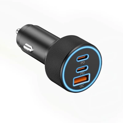 Bir-üç alüminium ərintisi, PD30W+QC avtomobil siqaret alışqanı telefon şarj cihazı.