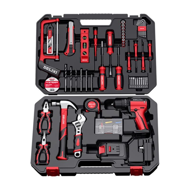 德力西工具套装家用五金工具箱大全全套电工车载家庭维修组合