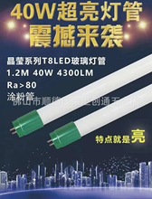 斌翔高亮度T8led灯管LED灯管0.6米0.9米1.2米30W40W玻璃管led灯晶