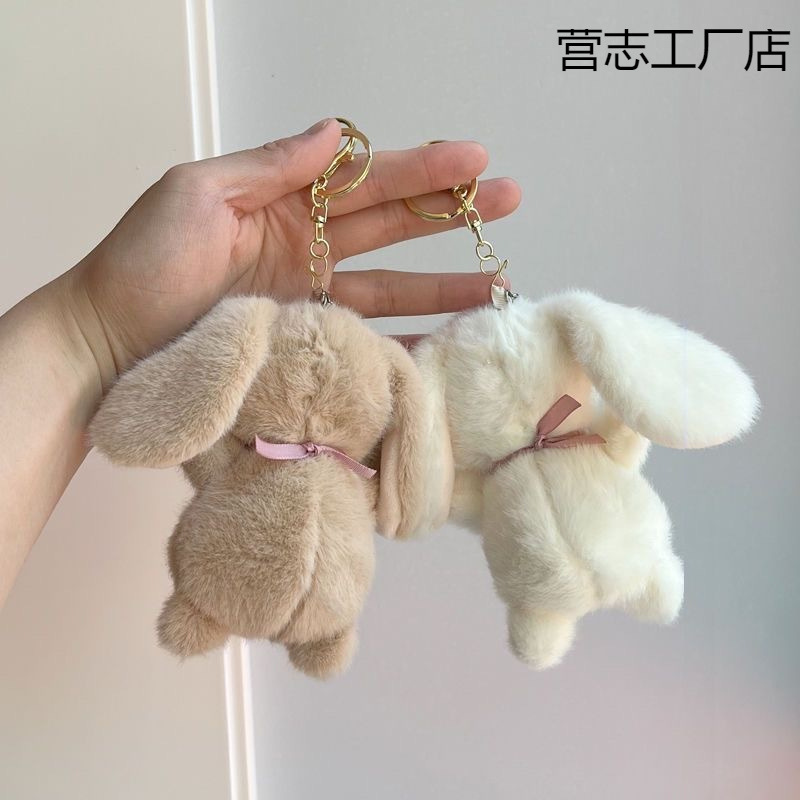 かわいいウサギのぬいぐるみキーホルダー漫画カップルバッグペンダント女の子人形小さな人形スクールバッグペンダント|undefined