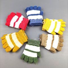 Thick Mohair Children's Knitted Wool Mittens for Middle Kids Winter Split Finger Warm Gloves for Boys and Girls