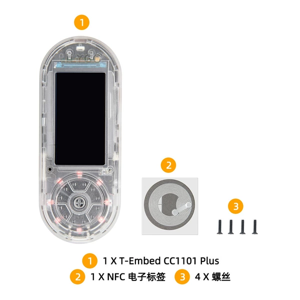 T-Embed CC1101 Plus прозрачный корпус