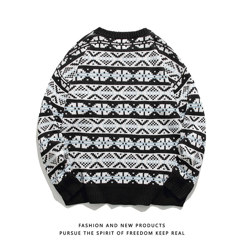 Men's Clothing retro heavyweight round neck knitted sweater men's loose lazy trend brand Japanese autumn pullover sweater_voghion.com