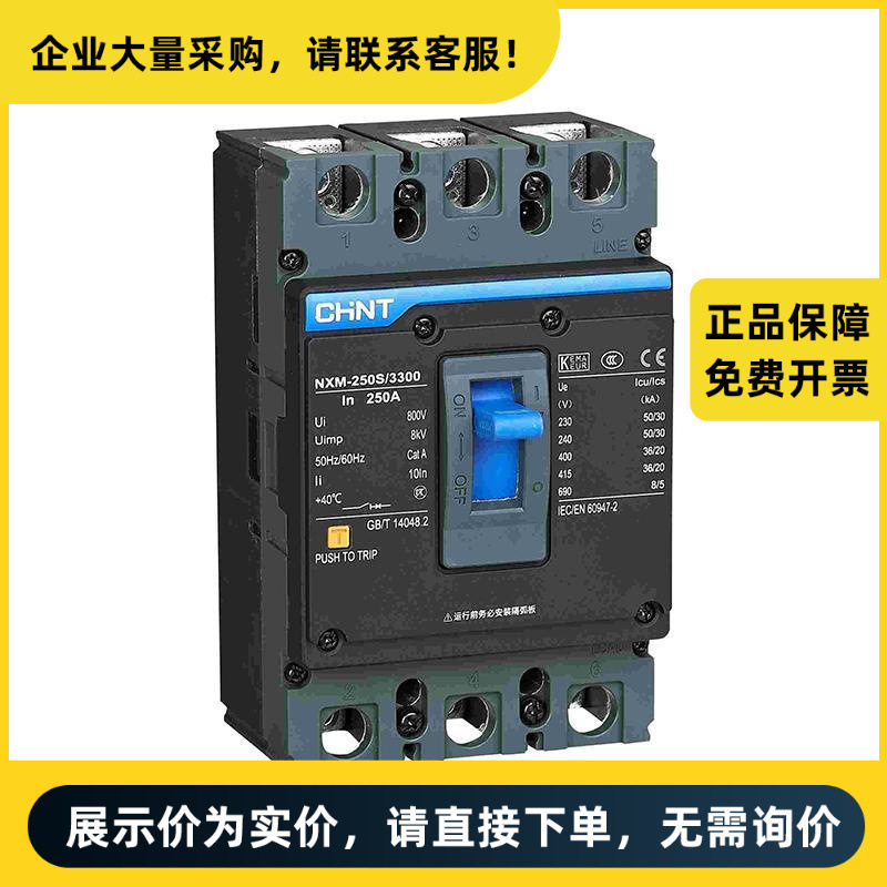 正泰电器 NXM 塑壳配电保护断路器 NXM-250S/3300 160A