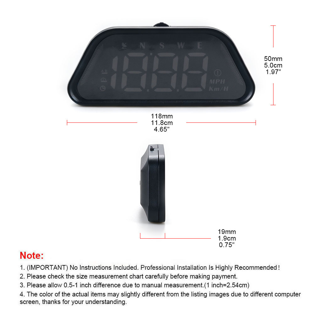 Car HUD Head-Up Display Speed/Time/Travel Time/Travel Distance/Compass Multi-Function