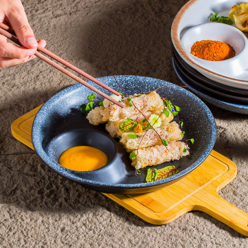 Household Vinegar Dish Bowl Dumpling Plate Dipping Sauce Plate Sushi Divided Plate Square Dinner Plate Serving Plate Placement