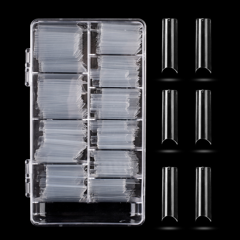 Amazon dedicated for seamless wear nail fake nail water pipe nail super long transparent nail piece 400 pieces acrylic boxed