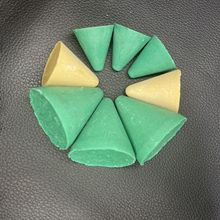 塑胶软五金研磨石磨料 金属表面抛光材料 去毛刺绿色圆锥形磨料