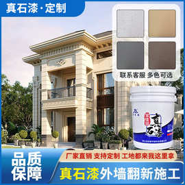 仿石漆天然彩砂石别墅自建房外墙涂料户外建筑工程外墙真石漆专用