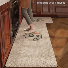 侘寂风厨房地垫速干吸水两件套脚垫耐脏防滑垫家用吸油硅藻泥地垫
