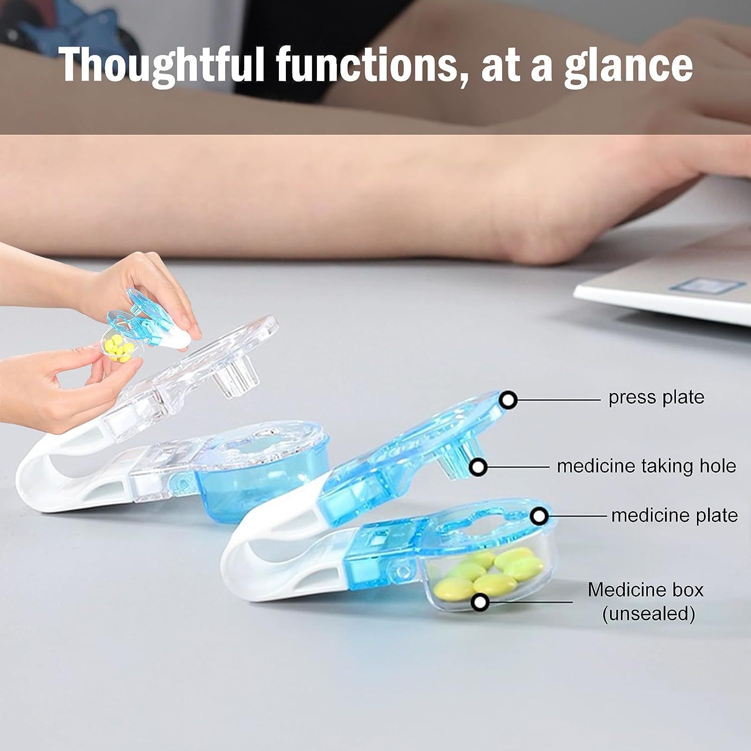 Dispensador de medicina transfronterizo de Venta caliente caja de medicina doméstica colección gadget portátil pequeño tamaño mini nuevo dispensador de tableta